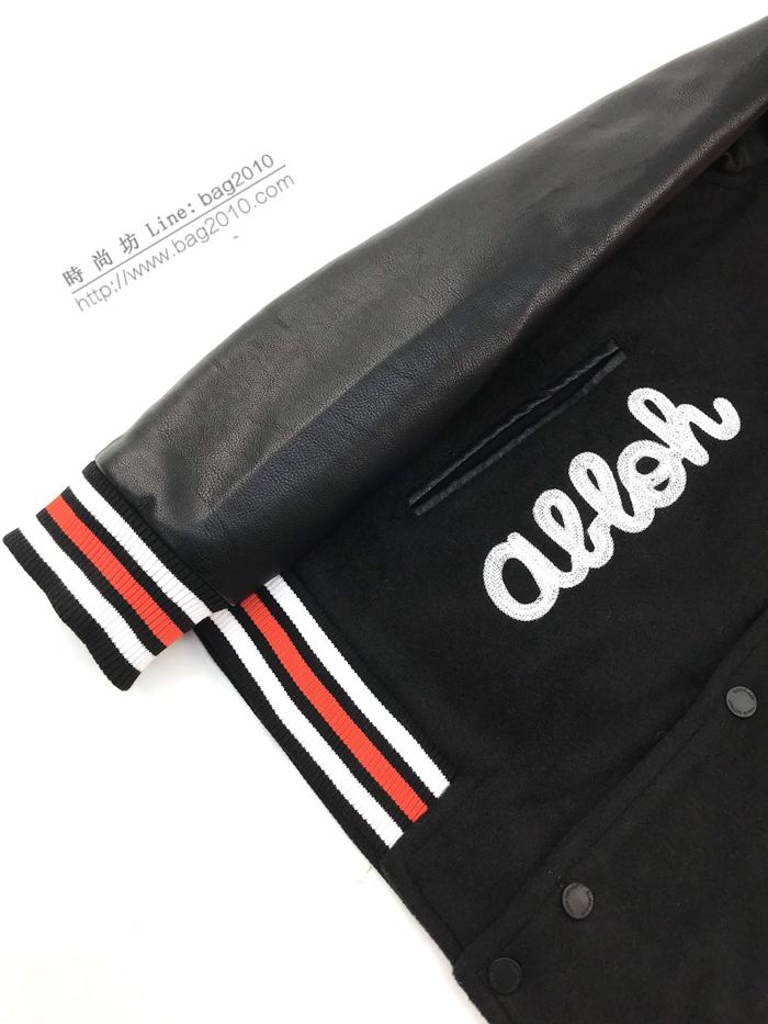 Off-White男裝 OFF新款拼皮高街棒球服棒球服 刺繡搭配毛巾繡花棒球服  ydi3116